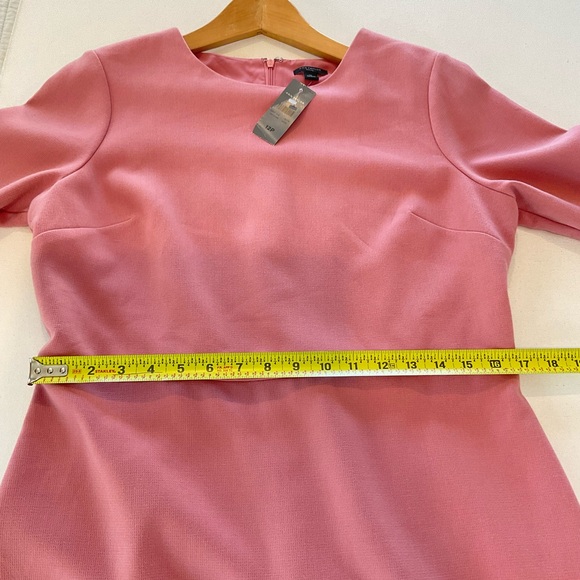NWT Ann Taylor Women’s 12 Petite Long Bell Sleeve Flare Dress Pink Sea Shell - Picture 15 of 16